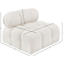  Manufacturer Color_Cream -- Ames Cream Boucle Fabric Upholstered Modular Armless Chair IMAGE 11