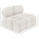 Meridian Ames Cream Boucle Fabric Armless IMAGE 11