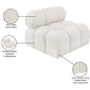 Meridian Ames Cream Boucle Fabric Armless IMAGE 12