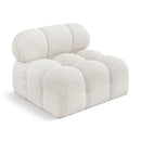  Manufacturer Color_Cream -- Ames Cream Boucle Fabric Upholstered Modular Armless Chair IMAGE 1
