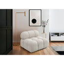  Manufacturer Color_Cream -- Ames Cream Boucle Fabric Upholstered Modular Armless Chair IMAGE 2