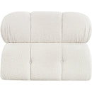  Manufacturer Color_Cream -- Ames Cream Boucle Fabric Upholstered Modular Armless Chair IMAGE 3