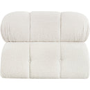 Meridian Ames Cream Boucle Fabric Armless IMAGE 3