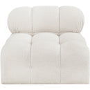  Manufacturer Color_Cream -- Ames Cream Boucle Fabric Upholstered Modular Armless Chair IMAGE 4