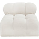 Meridian Ames Cream Boucle Fabric Armless IMAGE 4