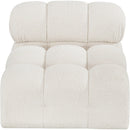  Manufacturer Color_Cream -- Ames Cream Boucle Fabric Upholstered Modular Armless Chair IMAGE 5