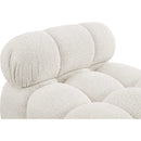  Manufacturer Color_Cream -- Ames Cream Boucle Fabric Upholstered Modular Armless Chair IMAGE 8