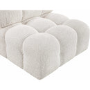  Manufacturer Color_Cream -- Ames Cream Boucle Fabric Upholstered Modular Armless Chair IMAGE 9