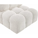 Meridian Ames Cream Boucle Fabric Armless IMAGE 9