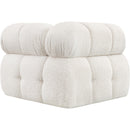  Manufacturer Color_Cream -- Ames Cream Boucle Fabric Upholstered Modular Corner Chair IMAGE 3