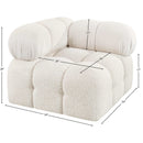 Meridian Ames Cream Boucle Fabric Corner IMAGE 9