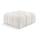 Meridian Ames Cream Boucle Fabric Ottoman IMAGE 1