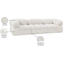  Manufacturer Color_Cream -- Ames 102" Cream Boucle Fabric Upholstered 3 pc Modular Sofa IMAGE 12