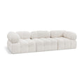  Manufacturer Color_Cream -- Ames 102" Cream Boucle Fabric Upholstered 3 pc Modular Sofa IMAGE 1