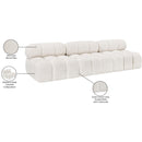  Manufacturer Color_Cream -- Ames 102" Cream Boucle Fabric Upholstered 3 pc Armless Modular Sofa IMAGE 10