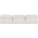  Manufacturer Color_Cream -- Ames 102" Cream Boucle Fabric Upholstered 3 pc Armless Modular Sofa IMAGE 3