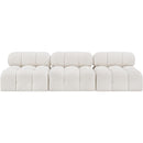  Manufacturer Color_Cream -- Ames 102" Cream Boucle Fabric Upholstered 3 pc Armless Modular Sofa IMAGE 4