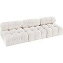  Manufacturer Color_Cream -- Ames 102" Cream Boucle Fabric Upholstered 3 pc Armless Modular Sofa IMAGE 5