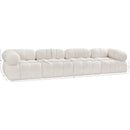  Manufacturer Color_Cream -- Ames 136" Cream Boucle Fabric Upholstered 4 pc Modular Sofa IMAGE 11