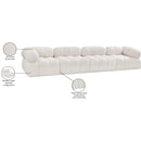  Manufacturer Color_Cream -- Ames 136" Cream Boucle Fabric Upholstered 4 pc Modular Sofa IMAGE 12