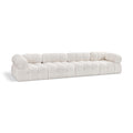  Manufacturer Color_Cream -- Ames 136" Cream Boucle Fabric Upholstered 4 pc Modular Sofa IMAGE 1