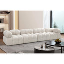  Manufacturer Color_Cream -- Ames 136" Cream Boucle Fabric Upholstered 4 pc Modular Sofa IMAGE 2