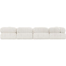  Manufacturer Color_Cream -- Ames 136" Cream Boucle Fabric Upholstered 4 pc Modular Sofa IMAGE 3