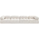  Manufacturer Color_Cream -- Ames 136" Cream Boucle Fabric Upholstered 4 pc Modular Sofa IMAGE 4