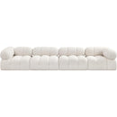 Meridian Ames Cream Boucle Fabric Modular Sofa IMAGE 4