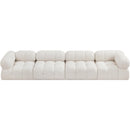  Manufacturer Color_Cream -- Ames 136" Cream Boucle Fabric Upholstered 4 pc Modular Sofa IMAGE 5