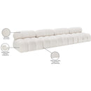 Meridian Ames Cream Boucle Fabric Modular Sofa IMAGE 10