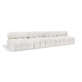  Manufacturer Color_Cream -- Ames 136" Cream Boucle Fabric Upholstered 4 pc Armless Modular Sofa IMAGE 1