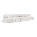  Manufacturer Color_Cream -- Ames 136" Cream Boucle Fabric Upholstered 4 pc Armless Modular Sofa IMAGE 1