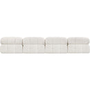  Manufacturer Color_Cream -- Ames 136" Cream Boucle Fabric Upholstered 4 pc Armless Modular Sofa IMAGE 3