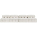Meridian Ames Cream Boucle Fabric Modular Sofa IMAGE 4