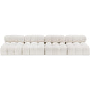  Manufacturer Color_Cream -- Ames 136" Cream Boucle Fabric Upholstered 4 pc Armless Modular Sofa IMAGE 5