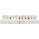 Meridian Ames Cream Boucle Fabric Modular Sofa IMAGE 5