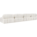  Manufacturer Color_Cream -- Ames 136" Cream Boucle Fabric Upholstered 4 pc Armless Modular Sofa IMAGE 6