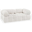  Manufacturer Color_Cream -- Ames 68" Cream Boucle Fabric Upholstered 2 pc Modular Loveseat IMAGE 10