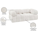  Manufacturer Color_Cream -- Ames 68" Cream Boucle Fabric Upholstered 2 pc Modular Loveseat IMAGE 11