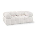  Manufacturer Color_Cream -- Ames 68" Cream Boucle Fabric Upholstered 2 pc Modular Loveseat IMAGE 1