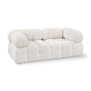  Manufacturer Color_Cream -- Ames 68" Cream Boucle Fabric Upholstered 2 pc Modular Loveseat IMAGE 1