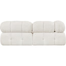  Manufacturer Color_Cream -- Ames 68" Cream Boucle Fabric Upholstered 2 pc Modular Loveseat IMAGE 3