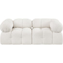  Manufacturer Color_Cream -- Ames 68" Cream Boucle Fabric Upholstered 2 pc Modular Loveseat IMAGE 4