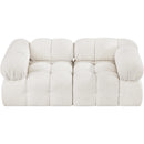  Manufacturer Color_Cream -- Ames 68" Cream Boucle Fabric Upholstered 2 pc Modular Loveseat IMAGE 5