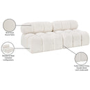  Manufacturer Color_Cream -- Ames 68" Cream Boucle Fabric Upholstered 2 pc Armless Modular Loveseat IMAGE 10