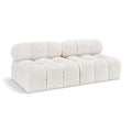  Manufacturer Color_Cream -- Ames 68" Cream Boucle Fabric Upholstered 2 pc Armless Modular Loveseat IMAGE 1