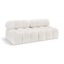 Manufacturer Color_Cream -- Ames 68" Cream Boucle Fabric Upholstered 2 pc Armless Modular Loveseat IMAGE 1
