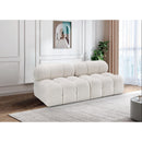  Manufacturer Color_Cream -- Ames 68" Cream Boucle Fabric Upholstered 2 pc Armless Modular Loveseat IMAGE 2