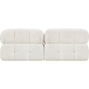  Manufacturer Color_Cream -- Ames 68" Cream Boucle Fabric Upholstered 2 pc Armless Modular Loveseat IMAGE 3